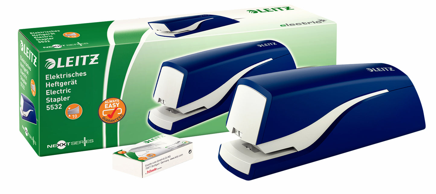 Leitz NeXXt Elektrische Nietmachine voor 10 Vel Blauw