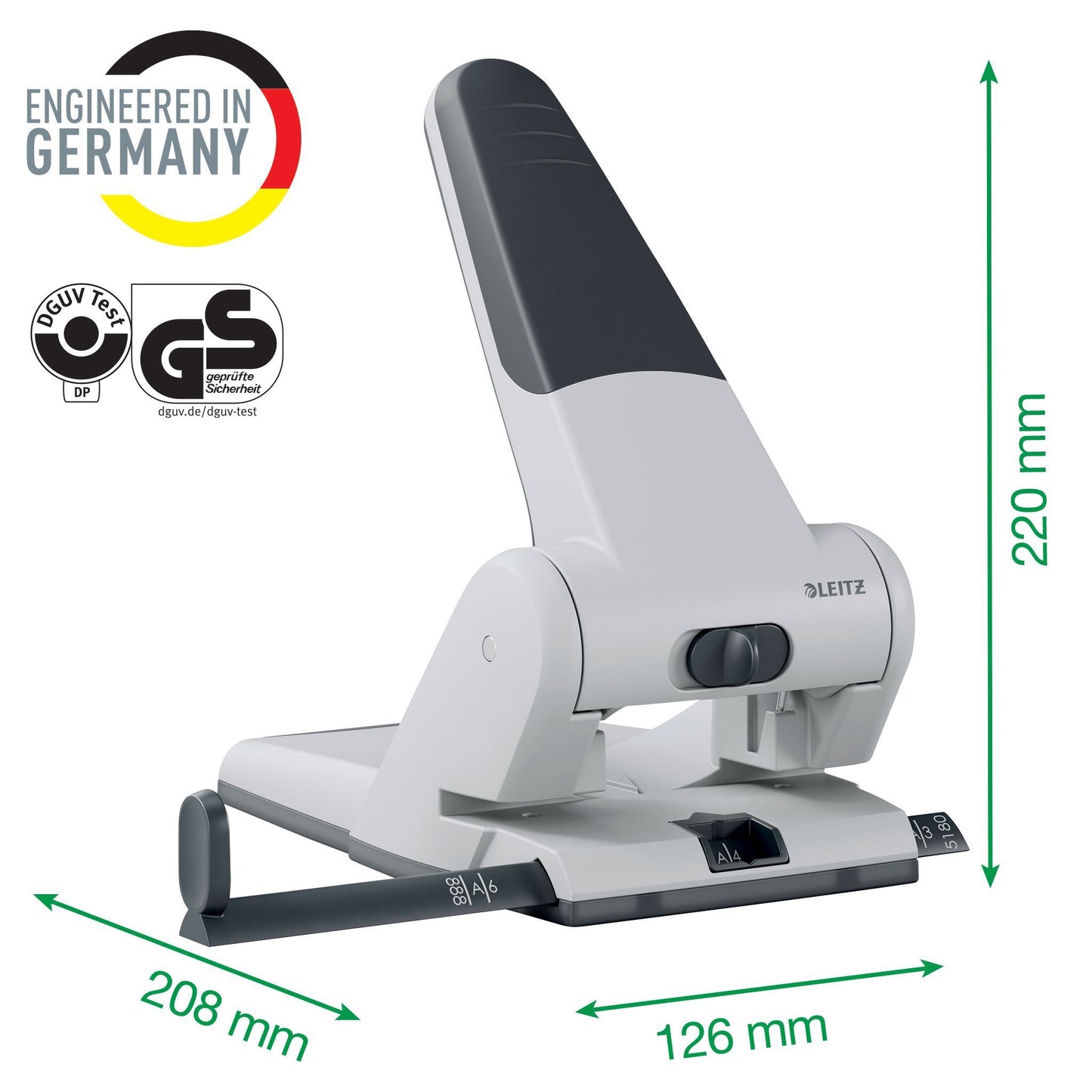 Perforator Leitz 5180 Heavy Duty 65 vel, zilver - 3