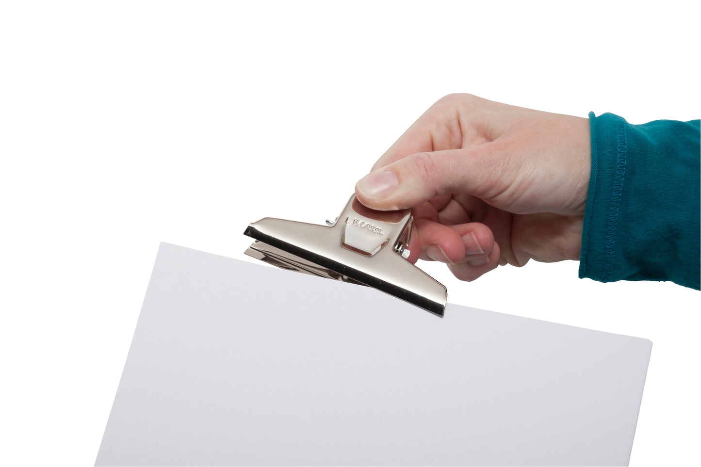 Papierklem MAUL Pro 95mm zilver met grote klemwijdte - 2
