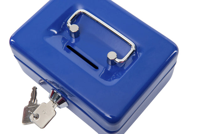 Geldkist Maul 125x95x60 mm met Muntengleuf en Cilinderslot, Blauw - 2