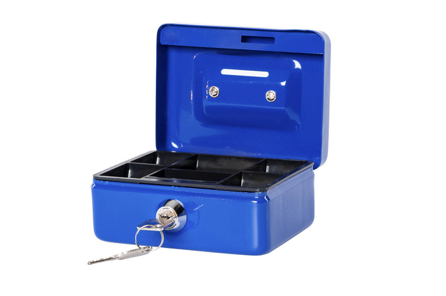 Geldkist Maul 125x95x60 mm met Muntengleuf en Cilinderslot, Blauw - 4