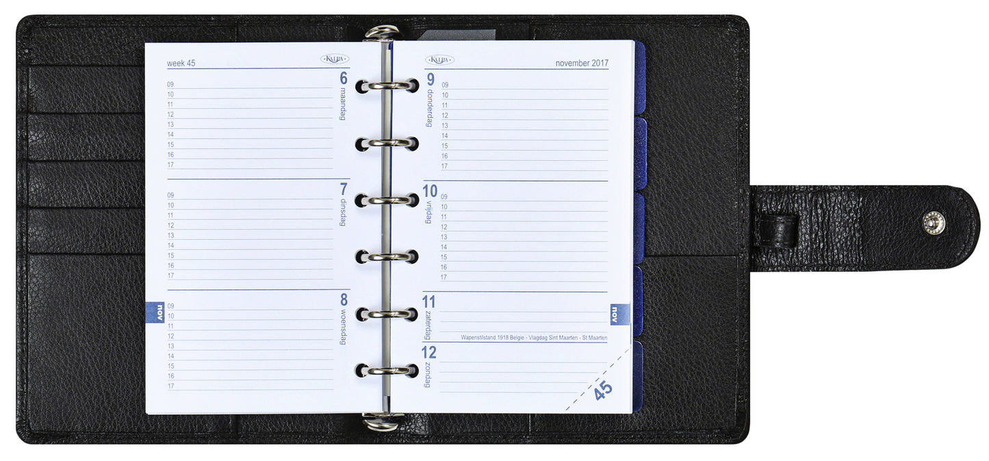 Kalpa Pocket Organizer incl. Agenda 2024-2025 zwart crocoprint - 2