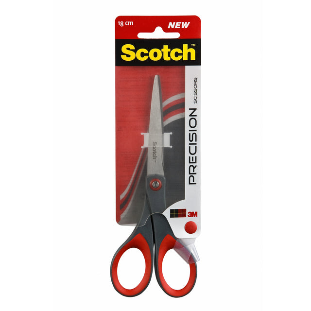 Schaar Scotch 18cm precision rood met blister