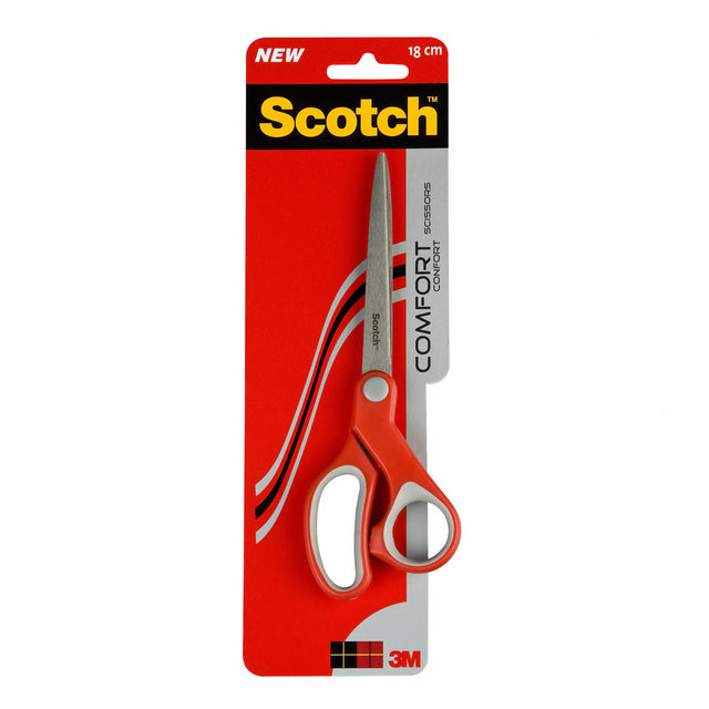 Scotch Comfort 18cm allround schaar in rood blisterverpakking - 3
