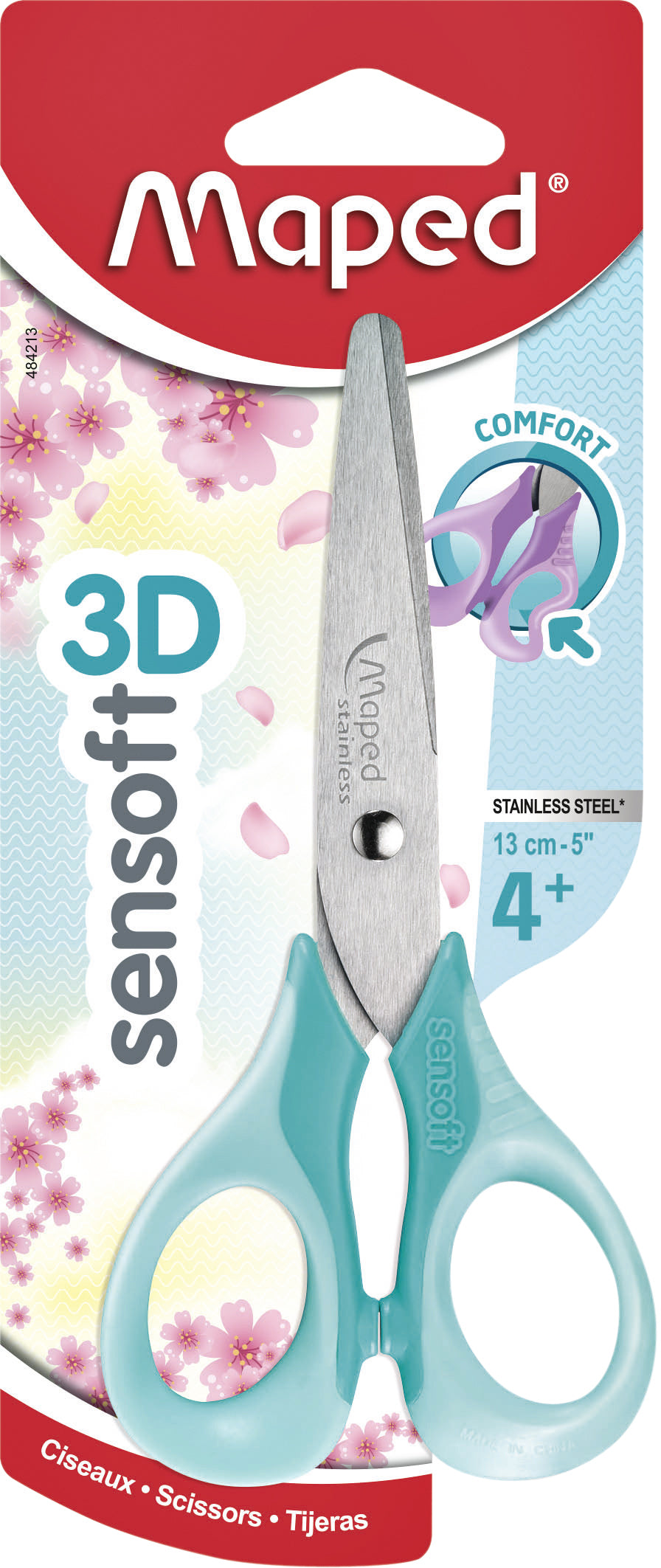 Maped Sensoft 13cm pastel gekleurde schaar met ergonomische ringen