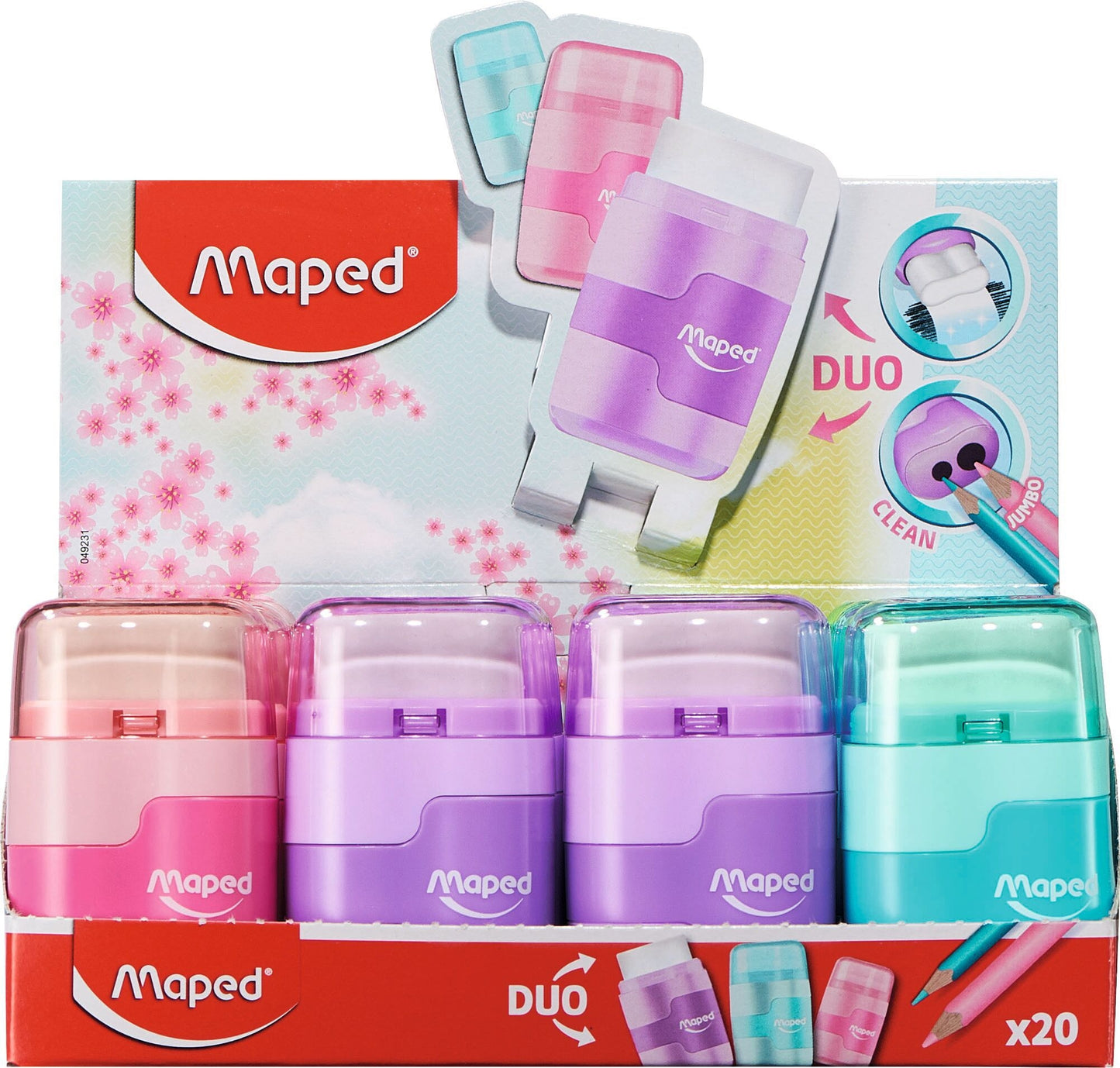 Maped Connect 20 Stuks Pastel Slijper en Gum in Eén - 2
