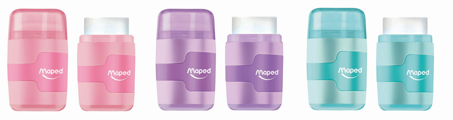 Maped Connect 20 Stuks Pastel Slijper en Gum in Eén - 8