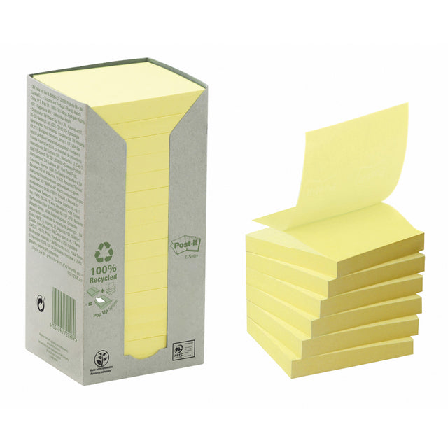 Recycled Post-it Z-Note R3301T 76x76mm, milieuvriendelijk