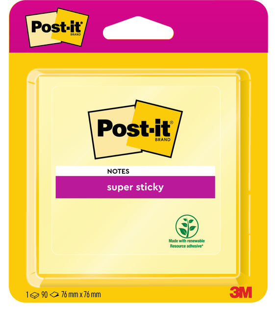 Post-it Super Sticky Notities 76x76mm Geel - 4