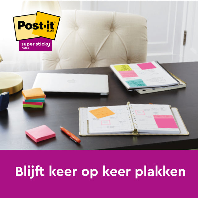 Post-it® Z-Note 76x76mm Super Sticky Assortiment, 90 vellen - 3
