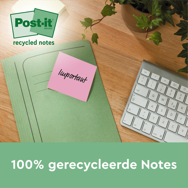 Post-it Recycled Rainbow Notities 76x76mm - 3