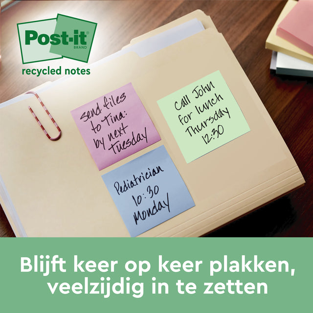 Post-it Recycled Rainbow Notities 76x76mm - 4