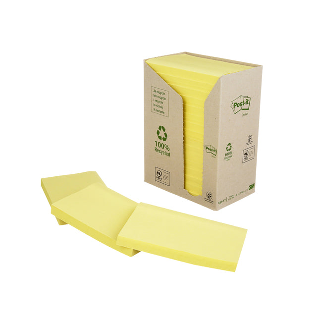 Memoblok Post-it® Recycled Notes 76x127mm geel, milieuvriendelijk - 4