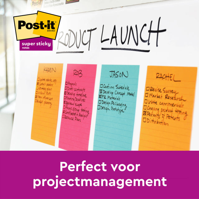 Post-it Super Sticky Notities 102x152mm Assorti - 3