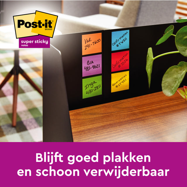 Post-it Super Sticky 654 Rainbow, 76x76mm, 360 vel - 5