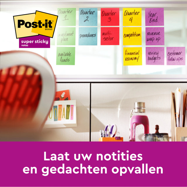 Post-it Super Sticky 654 Rainbow, 76x76mm, 360 vel - 6