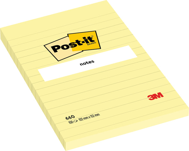 Post-it lijnnotities 102x152mm Canary Yellow, 100 blaadjes - 4
