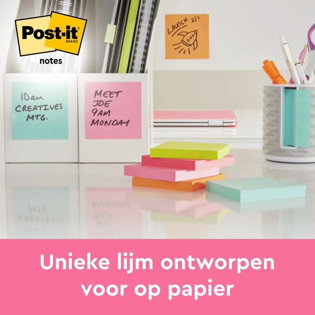 Post-it Neon Kubus Notities 76x76mm Assortie kleuren - 5