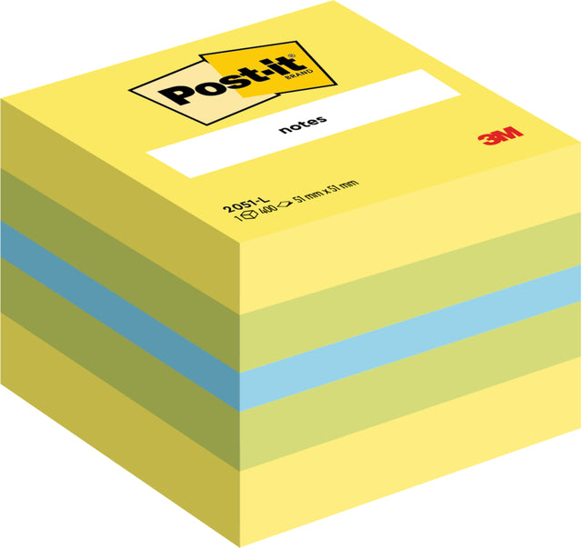 Post-it Kubus 2051, 51x51mm, Lemon, 400 vel
