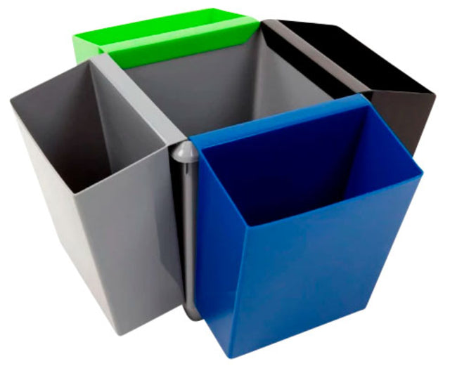Kunststof Papierbak Vierkant 31cm Hoog Grijs of Zwart - 2