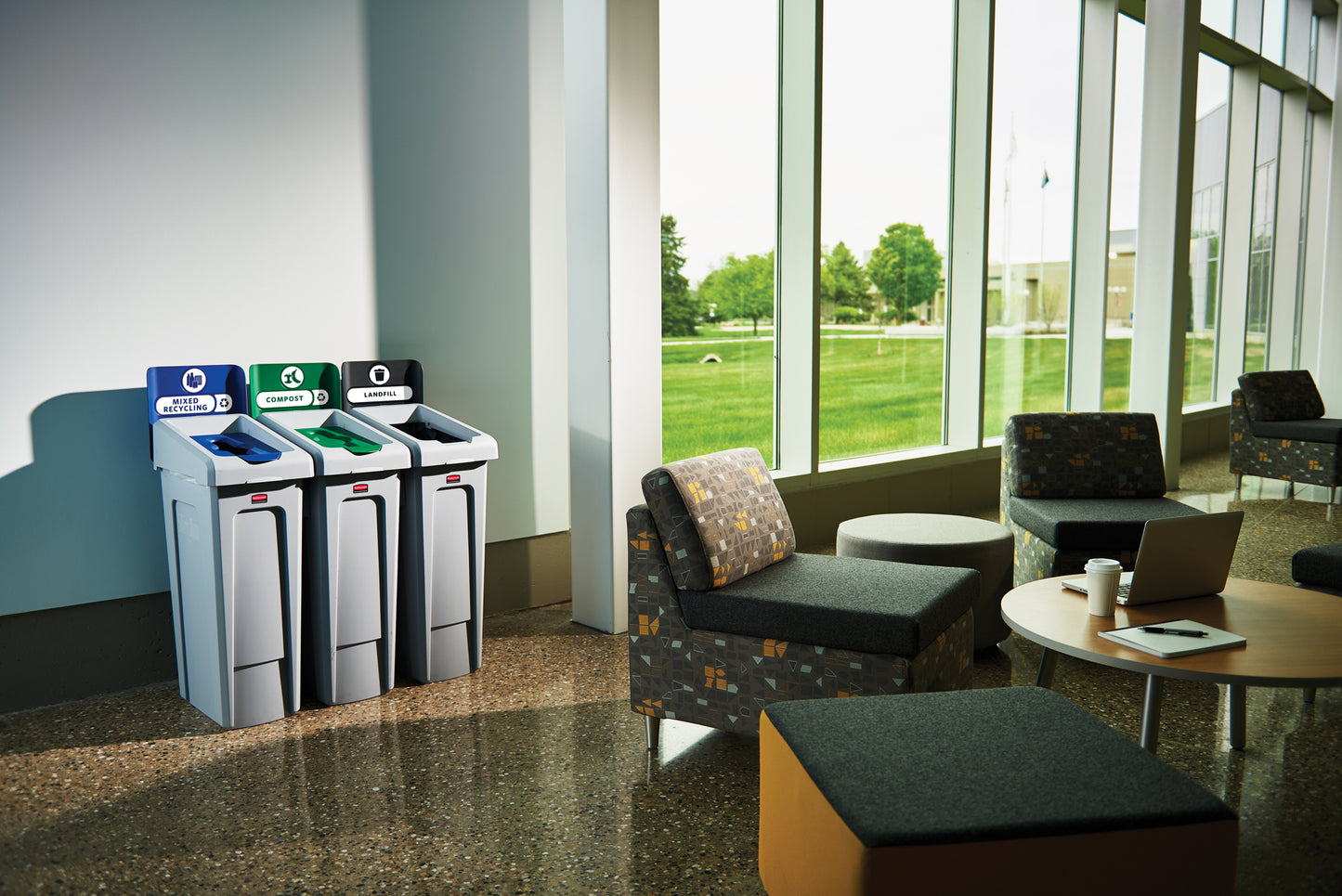 Rubbermaid Slim Jim RS communicatiepaneel geel, voor label en kleurcodering - 2