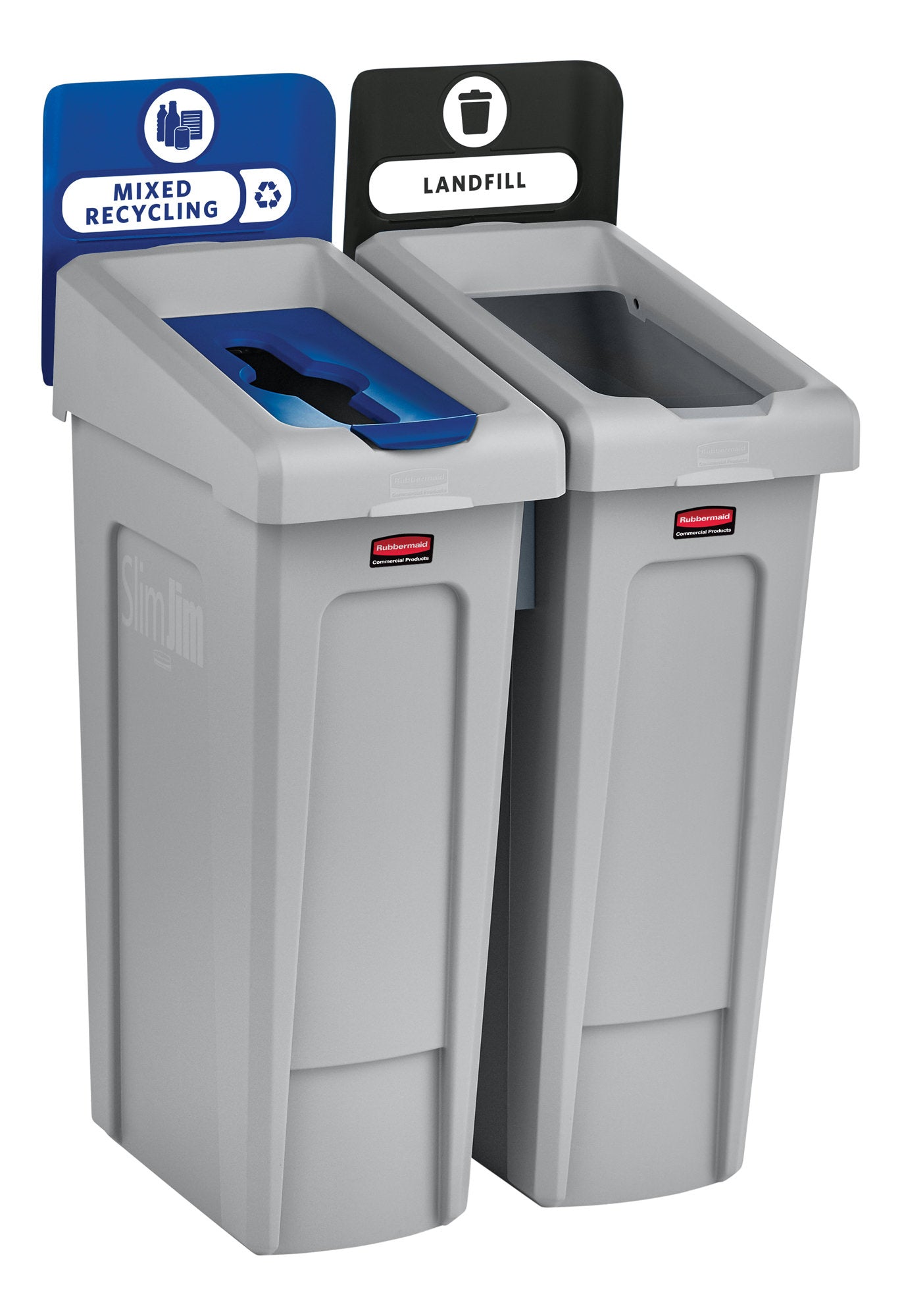 Afvalbak Rubbermaid Slim Jim Recyclestation starterset - 2