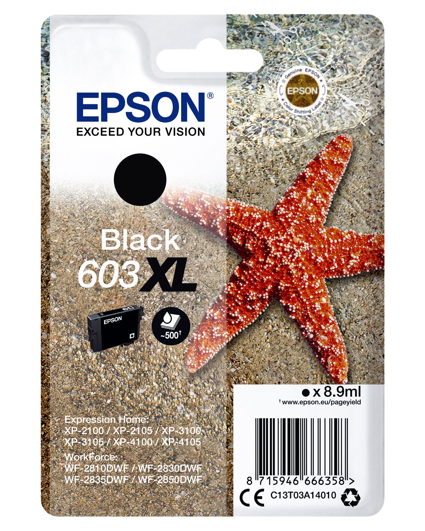 Epson 603XL T03A1 Zwart Inktcartridge voor Hogere Capaciteit