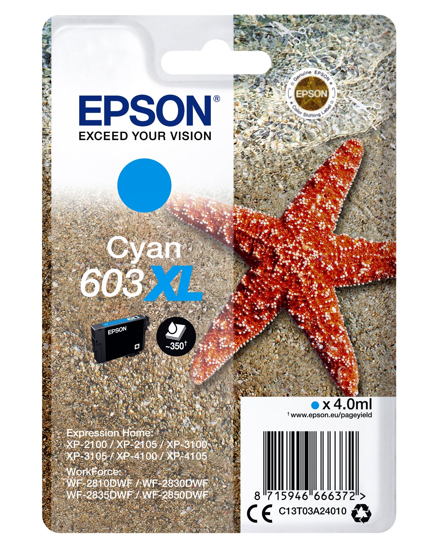 Epson 603XL T03A2 Blauw Inktcartridge (XL/HC)