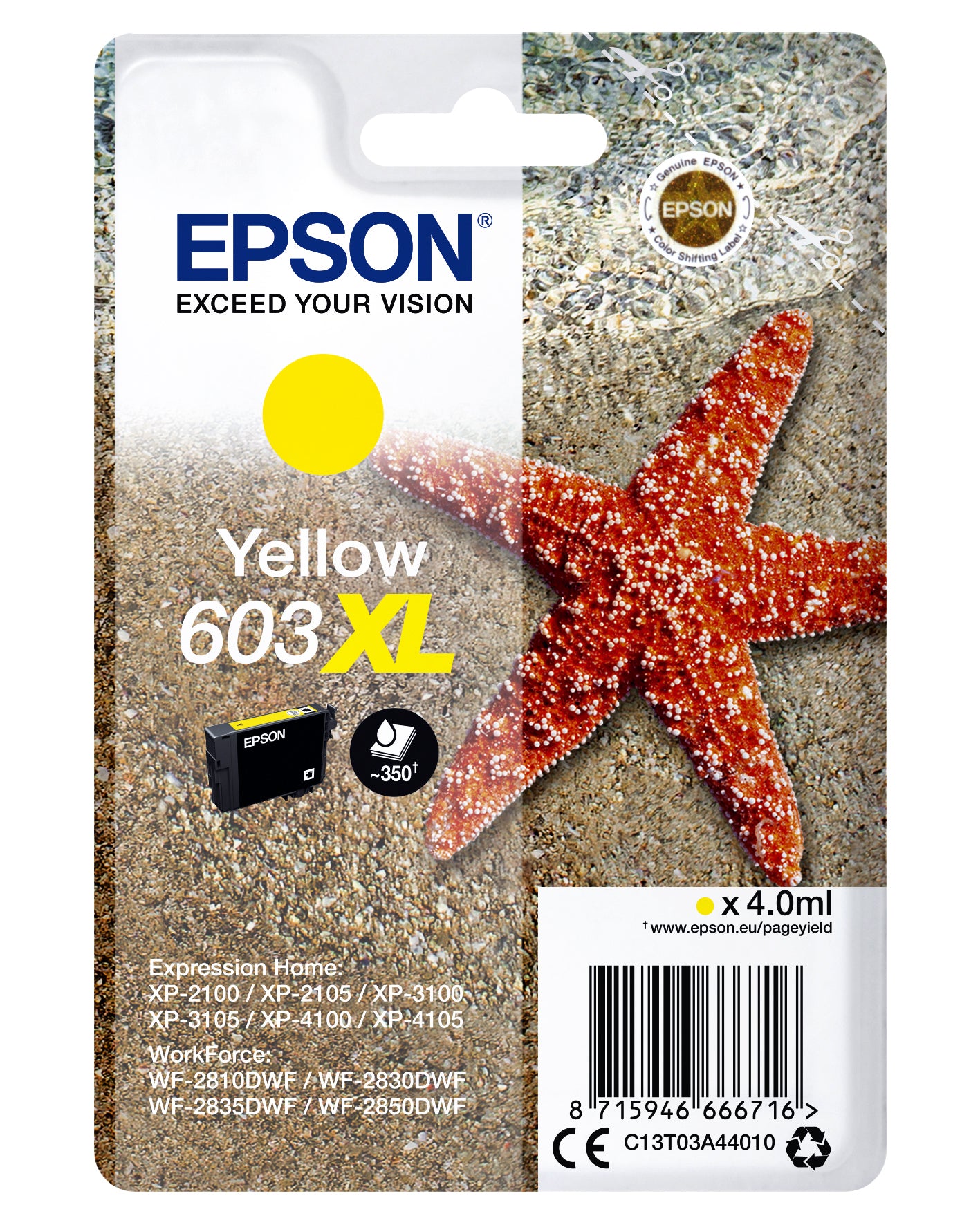Inktcartridge Epson 603XL T03A4 Geel