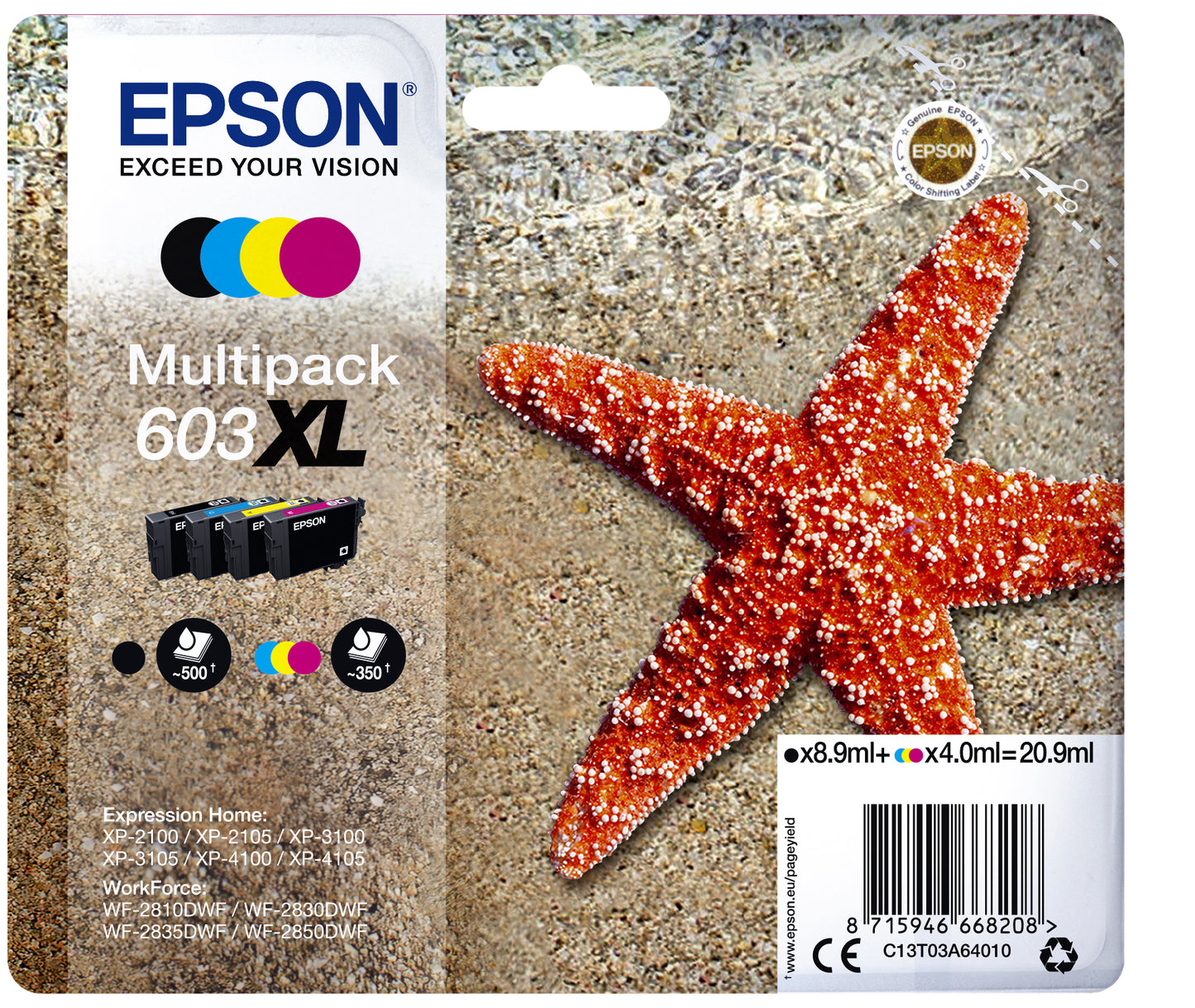 Epson 603XL T03A6 Multi-Color Inktcartridge voor veelzijdig printwerk
