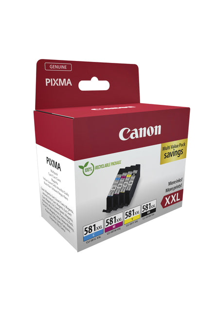 Canon CLI-581XXL Zwart en 3 Kleuren Inktcartridge Set - 2