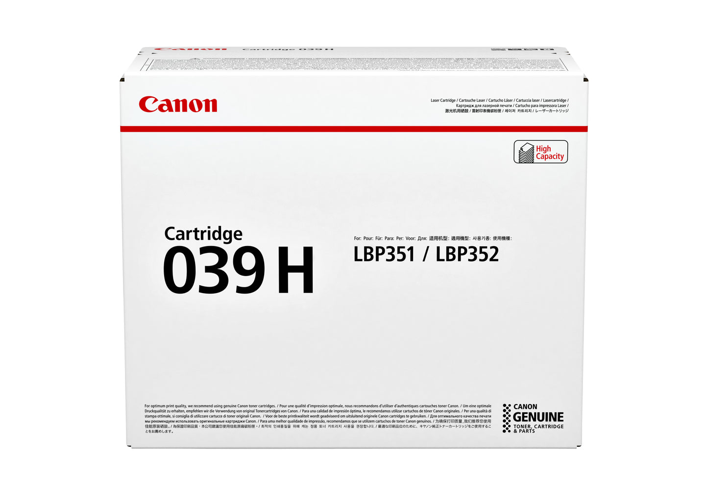 Canon 039H Zwart Tonercartridge voor Hoge Capaciteit