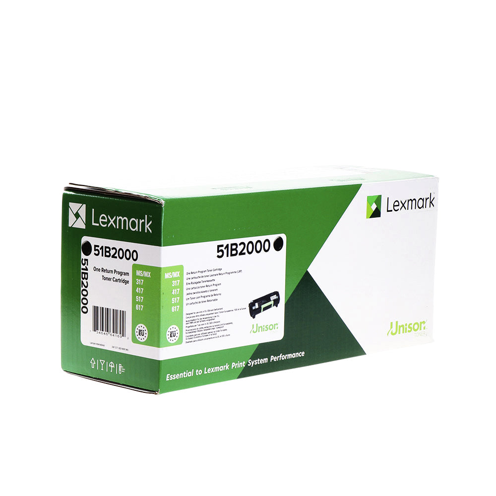 Lexmark 51B2000 Zwart Tonercartridge - Origineel, hoge capaciteit