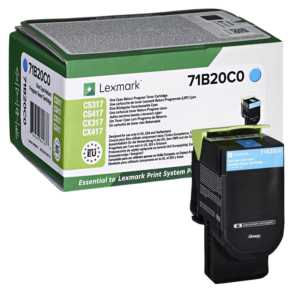 Lexmark 71B20C0 Blauw Prebate Tonercartridge (2300 pagina's)
