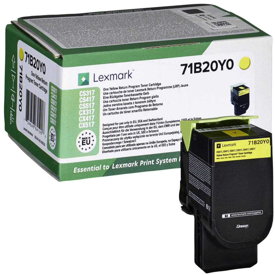 Lexmark 71B20Y0/G geel Tonercartridge - Origineel, 2300 pagina's
