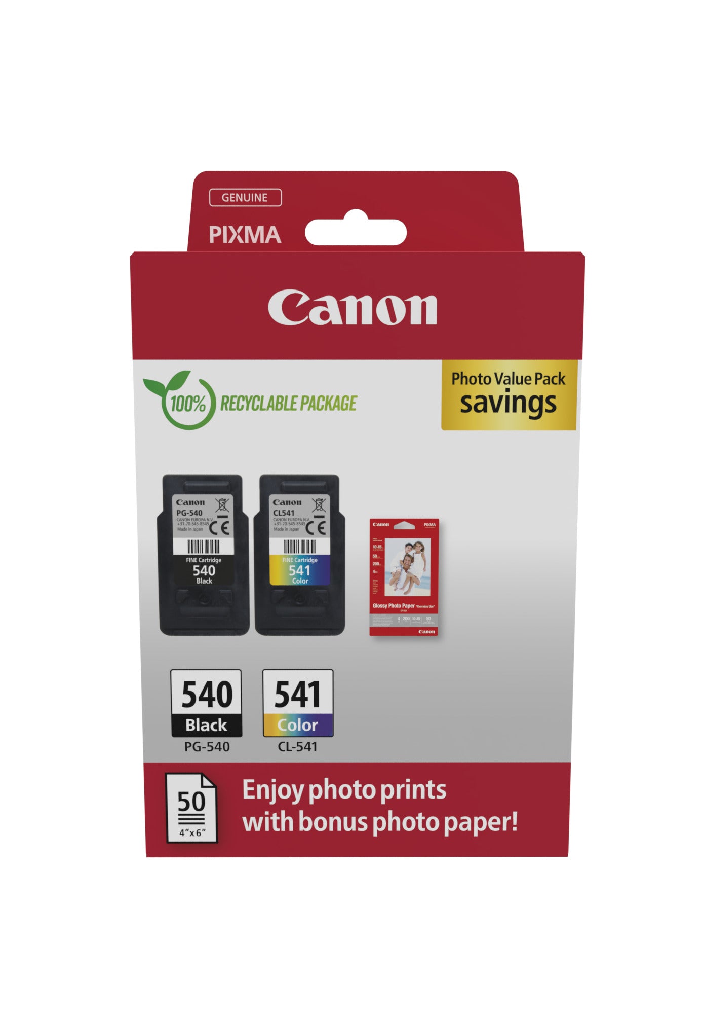 Canon PG-540 + CL-541 Zwart + Kleur Cartridge Set