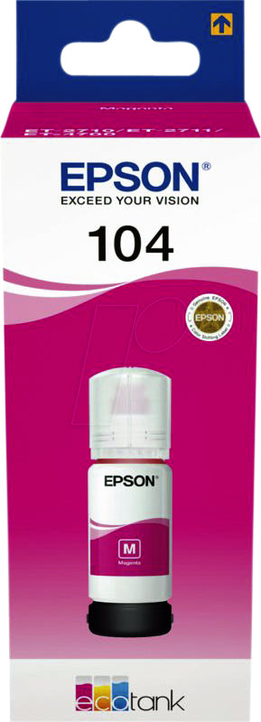 Epson 104 T00P340 Rood Navulinkt voor grote afdrukken