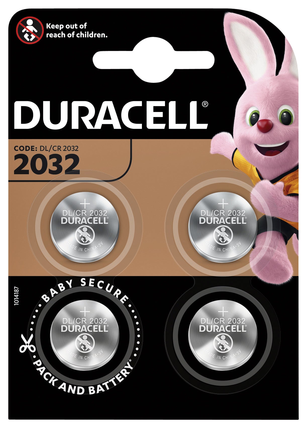 Duracell CR2032 lithium knoopcelbatterij 4-pack