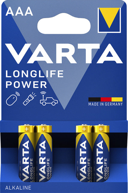 Varta AAA alkaline batterijen 4 stuks