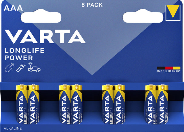 Varta AAA Longlife Power Batterijen, 4 Stuks
