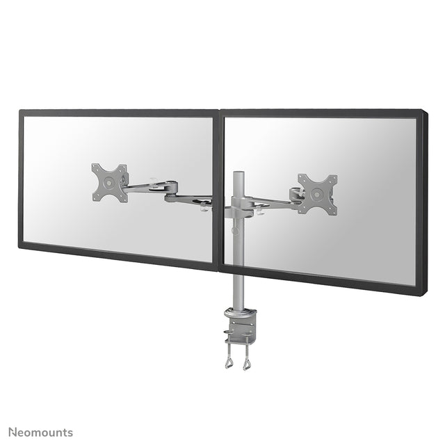 Monitorarm NeoMounts D935D voor 10-27 inch Schermen, Klem Zilver