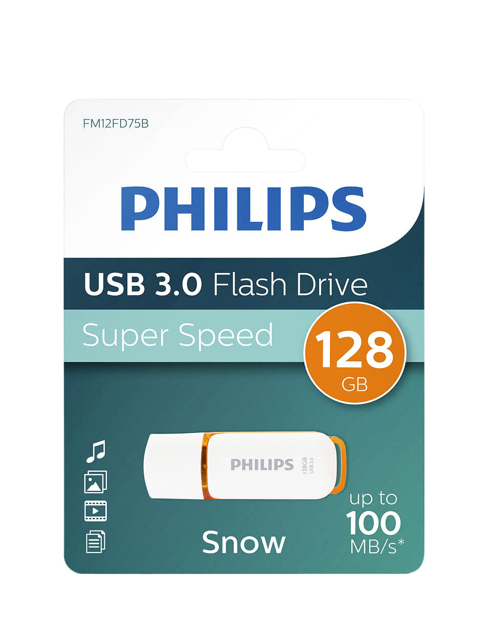 USB-stick Philips Snow Key 128GB USB 3.0 Oranje