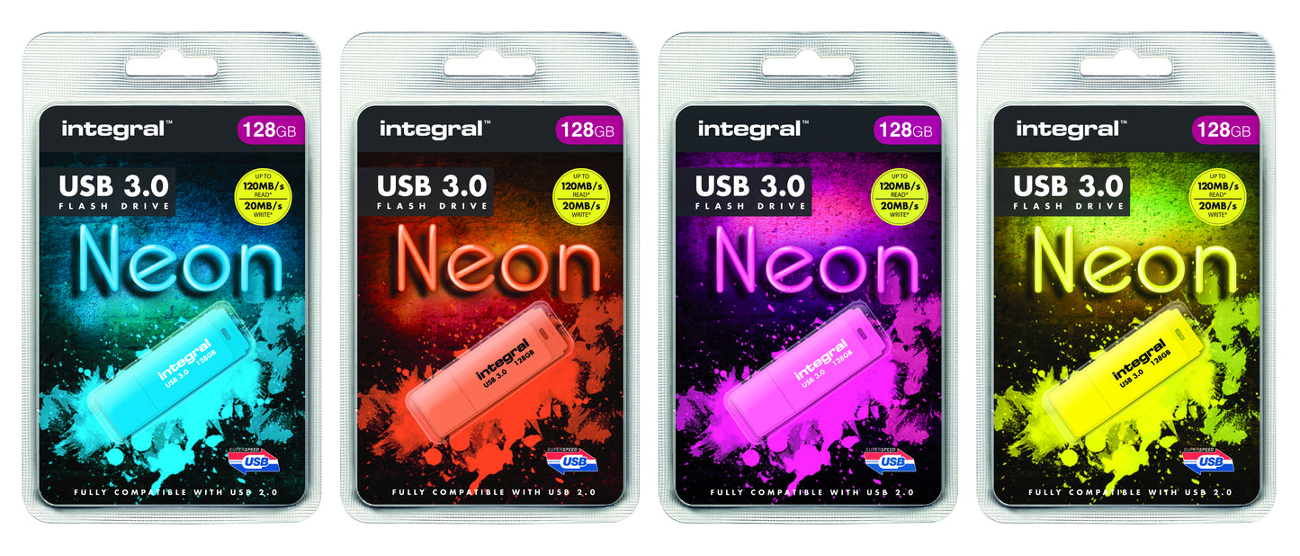 USB-stick Integral 64GB USB 3.0 Neon Geel