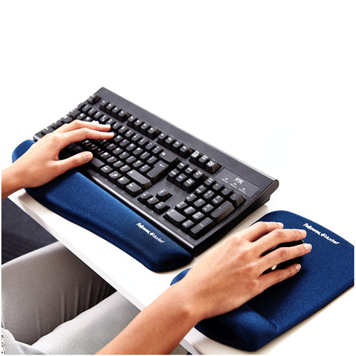 POLSSTEUN Fellowes Plush Touch Blauw - Zeer Zacht en Ergonomisch - 3