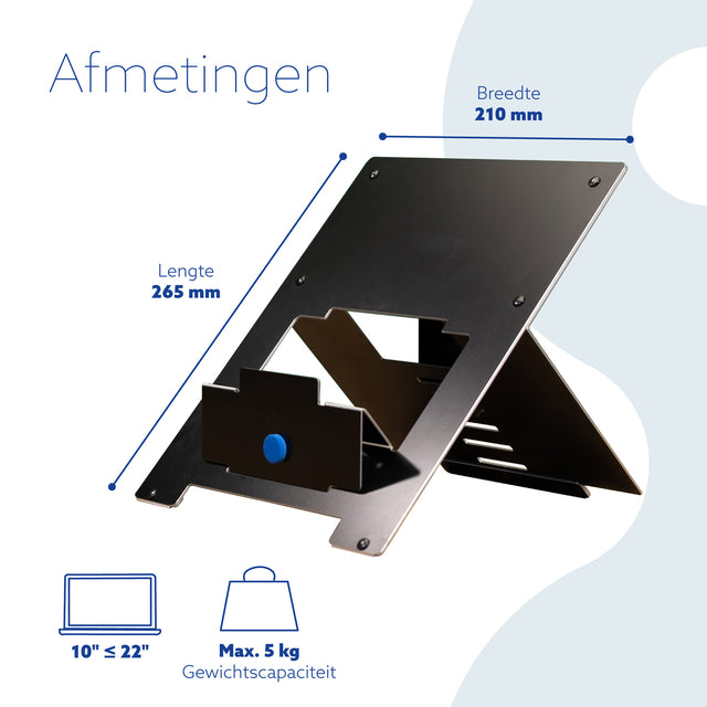 R-Go Riser Laptopstandaard Flexibel, 5 Hoogtes, Aluminium - 5