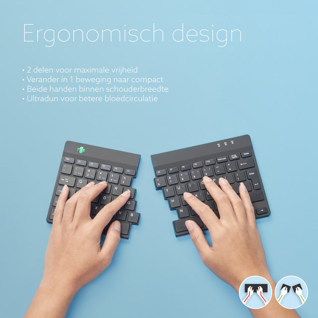 R-Go Ergonomisch Split QWERTY Toetsenbord met Inklapbare Functionaliteit - 3