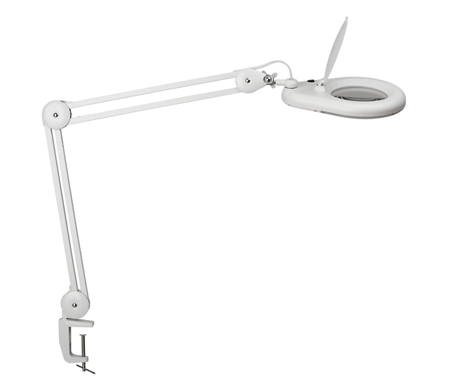 Bureaulamp MAUL VISO Loep LED Klem Wit met verstelbare lens
