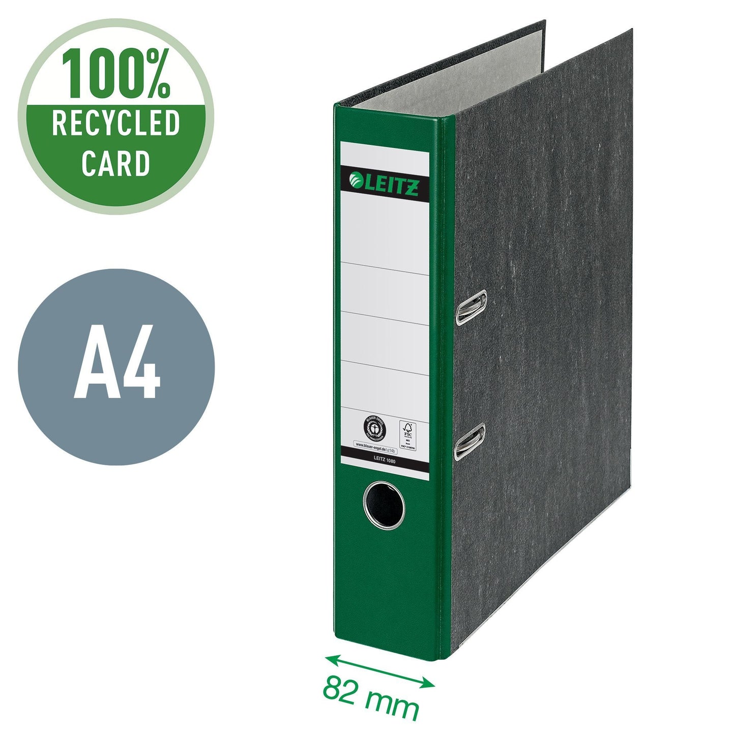 Leitz 1080 180° A4 Ordner 80mm Groen, 600 Vel Capaciteit - 2