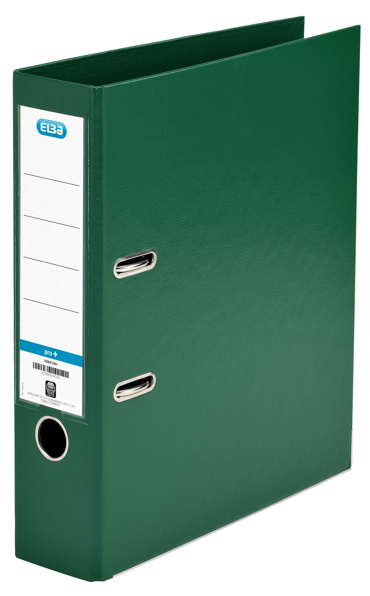 Elba Smart A4 80mm PP Ordner Groen met hefboommechaniek en insteekvenster