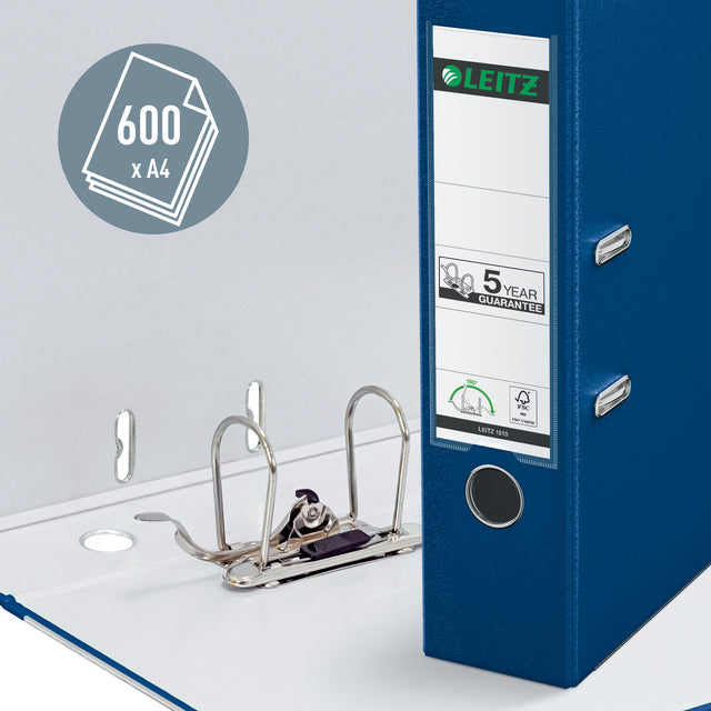 Blauwe Leitz 1010 180° PP A4 ordner met grote opening en labelhouder - 2